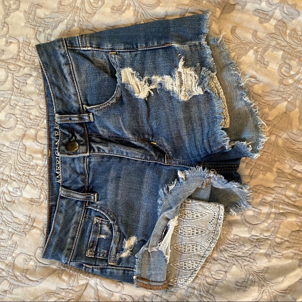 American Eagle High-Waisted Jean Shorts Size 0